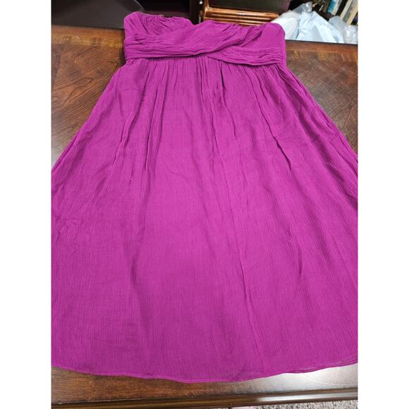 J. Crew Silk Chiffon Marbella Plum Magenta Dress  Bridesmaid Cocktail MSP $250 - Picture 3 of 8